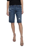 Rebecca Minkoff Kendall Distressed Cutoff Denim Bermuda Shorts In Waverly Wash