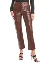 Rebecca Minkoff Kit Leather Stove Pant In Brown