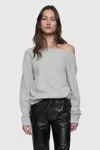 Rebecca Minkoff Kora Off Shoulder Sweatshirt In Grey