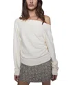 Rebecca Minkoff Kora Off The Shoulder Cotton Sweatshirt In Open White