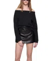 Rebecca Minkoff Kora Off Shoulder Sweatshirt In True Black