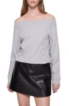 Rebecca Minkoff Kora Off The Shoulder Cotton Sweatshirt In Gray