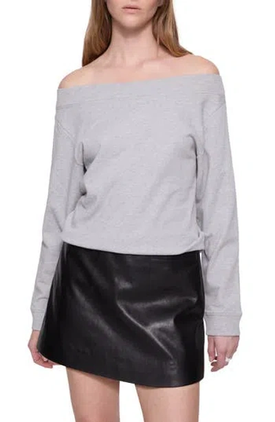 REBECCA MINKOFF REBECCA MINKOFF KORA OFF THE SHOULDER COTTON SWEATSHIRT