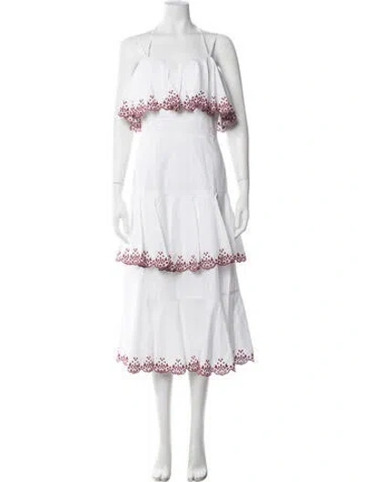 Pre-owned Rebecca Minkoff Lace Pattern Midi Length Dress In White