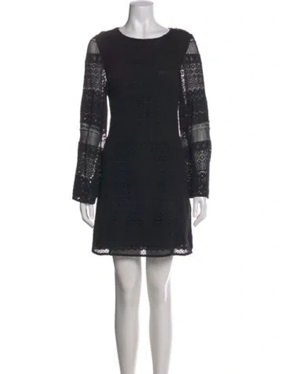 Pre-owned Rebecca Minkoff Lace Pattern Mini Dress In Black