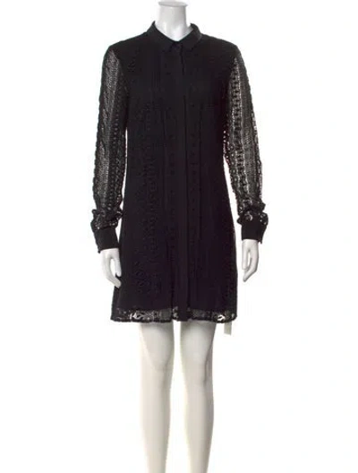 Pre-owned Rebecca Minkoff Lace Pattern Mini Dress In Black