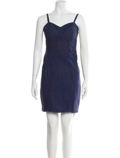 Pre-owned Rebecca Minkoff Lace Pattern Mini Dress In Blue