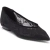 Rebecca Minkoff Lace Pointed Toe Ballet Flat In Black