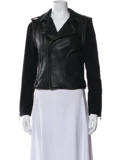 Pre-owned Rebecca Minkoff Lamb Leather Biker Jacket In Black
