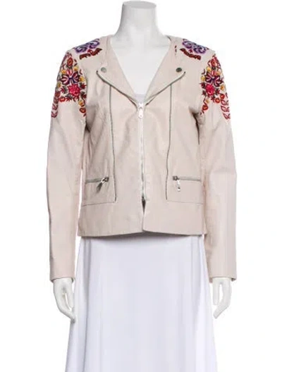 Pre-owned Rebecca Minkoff Lamb Leather Blazer In Neutral