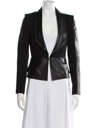 Pre-owned Rebecca Minkoff Lambskin Biker Jacket In Black
