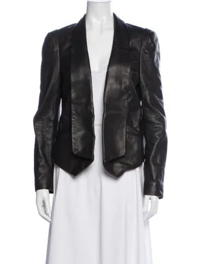 Pre-owned Rebecca Minkoff Lambskin Biker Jacket In Black