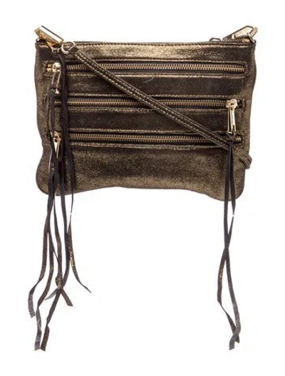 Pre-owned Rebecca Minkoff Lambskin Crossbody Bag In Black