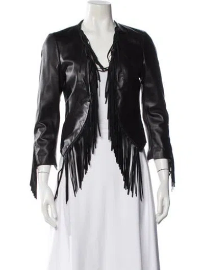Pre-owned Rebecca Minkoff Lambskin Jacket In Black