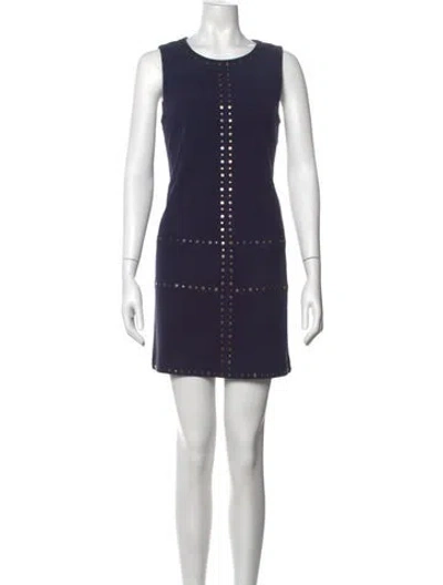 Pre-owned Rebecca Minkoff Lambskin Mini Dress In Blue