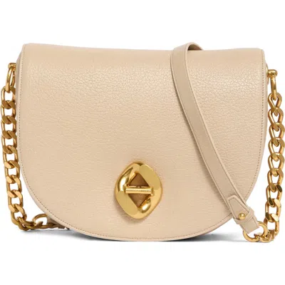 Rebecca Minkoff Large Leather Saddle Bag In Stone