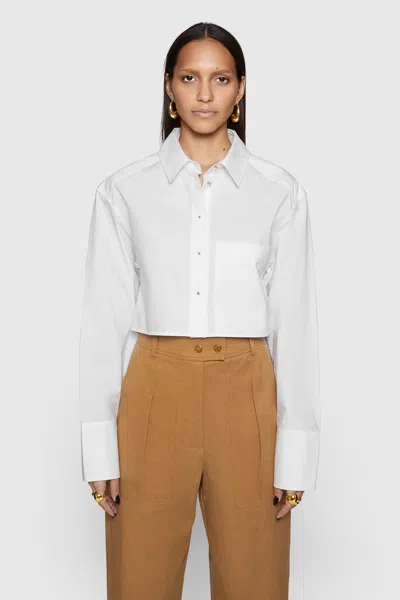 Rebecca Minkoff Layne Cropped Shirt In White