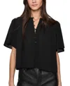Rebecca Minkoff Leah Pleated Short Sleeve Top