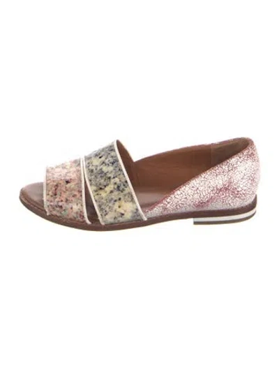 Pre-owned Rebecca Minkoff Leather Animal Print Flats In Multi