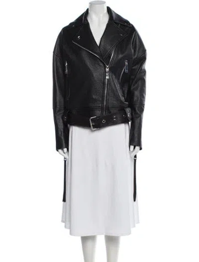 Pre-owned Rebecca Minkoff Leather Biker Jacket In Black