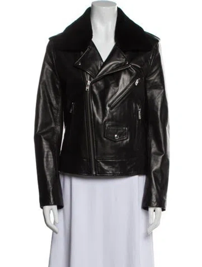 Pre-owned Rebecca Minkoff Leather Biker Jacket In Black
