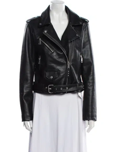 Pre-owned Rebecca Minkoff Leather Biker Jacket In Black
