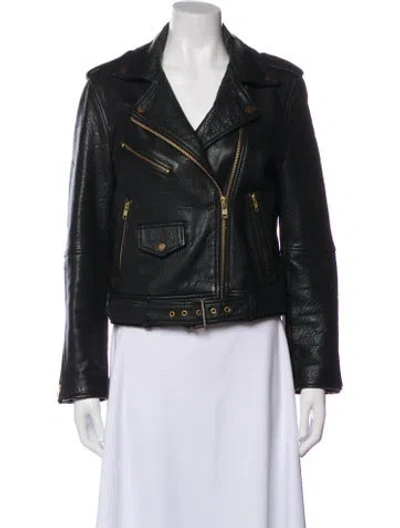 Pre-owned Rebecca Minkoff Leather Biker Jacket In Black