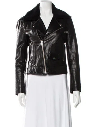 Pre-owned Rebecca Minkoff Leather Biker Jacket In Black