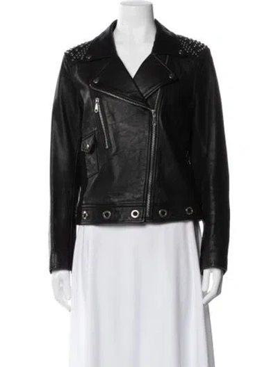 Pre-owned Rebecca Minkoff Leather Biker Jacket In Black