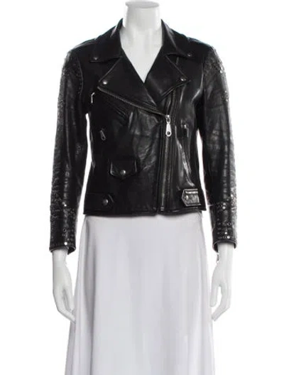Pre-owned Rebecca Minkoff Leather Biker Jacket In Black