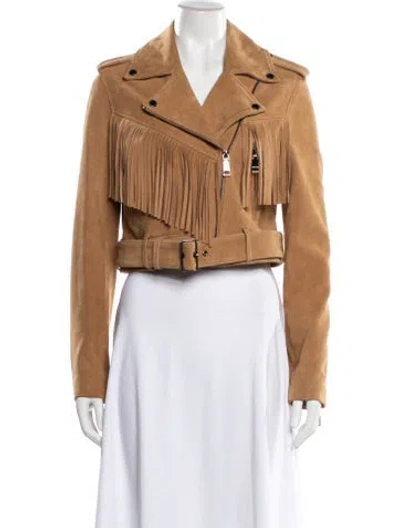 Pre-owned Rebecca Minkoff Leather Biker Jacket In Brown