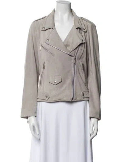 Pre-owned Rebecca Minkoff Leather Biker Jacket In Gray