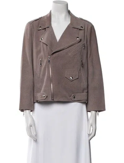 Pre-owned Rebecca Minkoff Leather Biker Jacket In Neutral