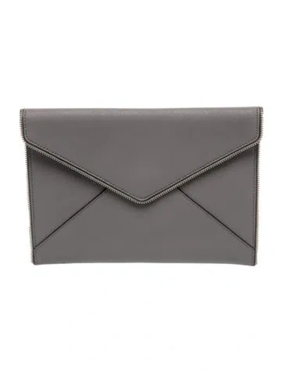 Pre-owned Rebecca Minkoff Leather Clutch In Gray
