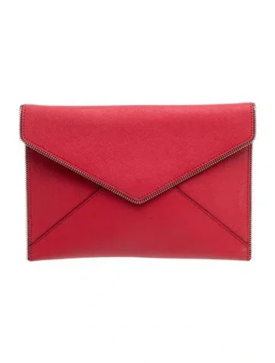 Pre-owned Rebecca Minkoff Leather Clutch In Red