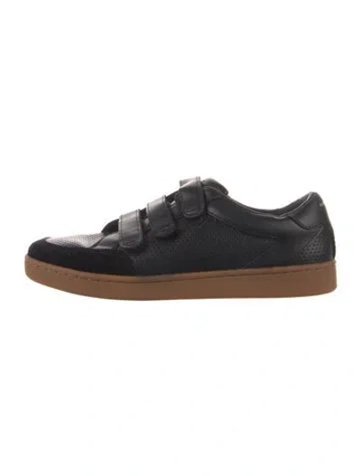 Pre-owned Rebecca Minkoff Leather Colorblock Pattern Sneakers In Black