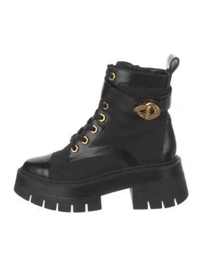 Pre-owned Rebecca Minkoff Leather Combat Boots In Black