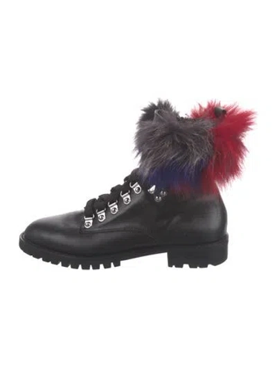 Pre-owned Rebecca Minkoff Leather Combat Boots In Black