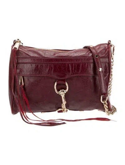 Pre-owned Rebecca Minkoff Leather Crossbody Bag In Burgundy