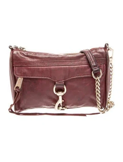 Pre-owned Rebecca Minkoff Leather Crossbody Bag In Burgundy