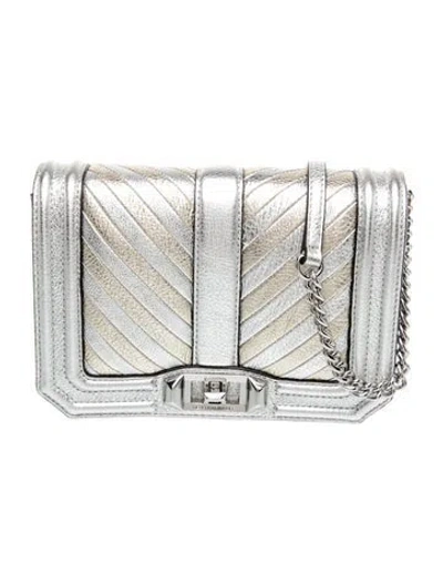 Pre-owned Rebecca Minkoff Leather Crossbody Bag In Metallic/silver