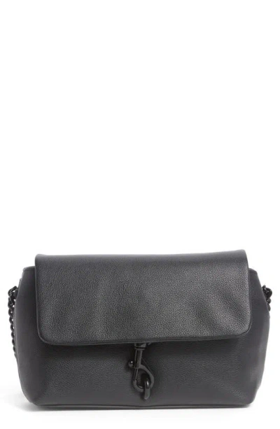 Rebecca Minkoff Leather Flap Convertible Crossbody Bag In Black