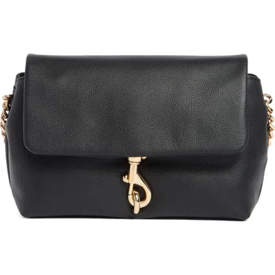 Rebecca Minkoff Leather Flap Crossbody Bag In Black