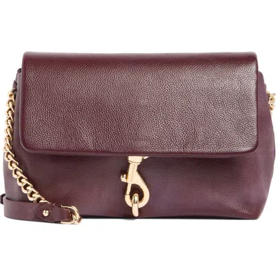 Rebecca Minkoff Leather Flap Crossbody Bag In Garnet