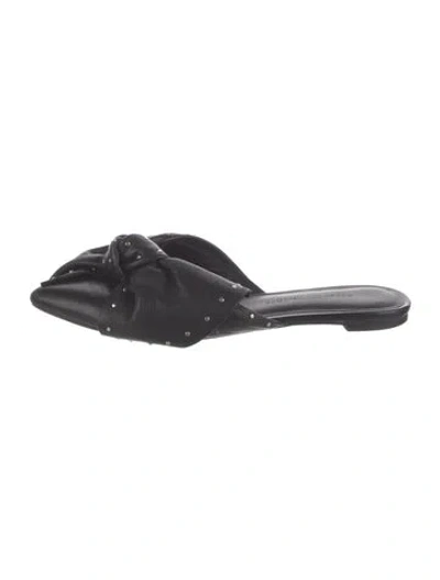Pre-owned Rebecca Minkoff Leather Floral Print Mules In Black
