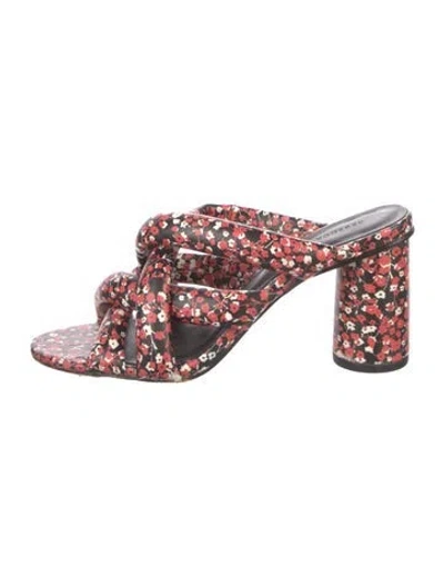 Pre-owned Rebecca Minkoff Leather Floral Print Sandals In Red
