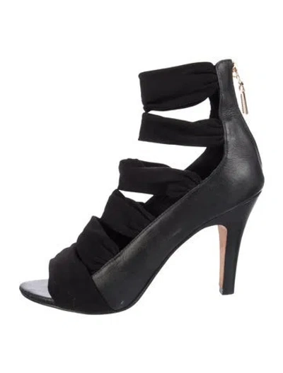 Pre-owned Rebecca Minkoff Leather Gladiator Sandals In Black
