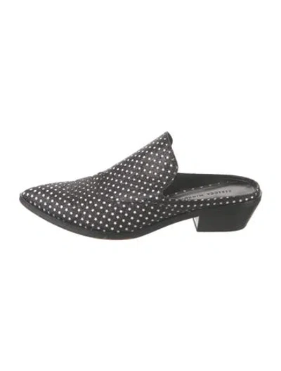 Pre-owned Rebecca Minkoff Leather Glitter Accents Mules In Multi