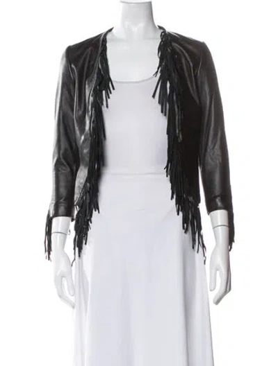 Pre-owned Rebecca Minkoff Leather Jacket In Gray