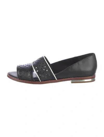 Pre-owned Rebecca Minkoff Leather Keyhole Accent Flats In Black